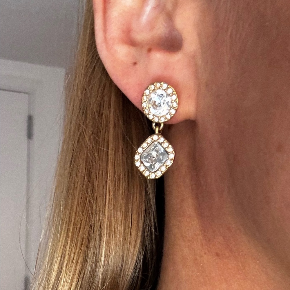 kate spade Gold-Tone Crystal Drop Earrings